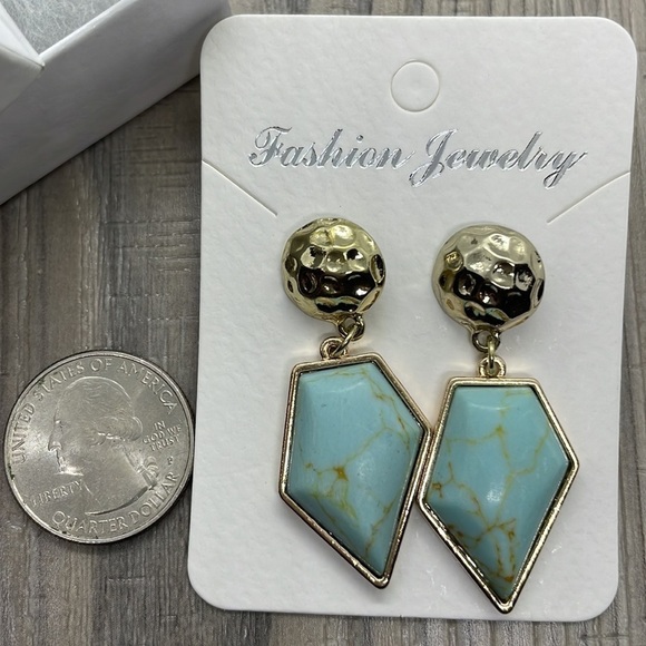 Sanctuary Project Blue Stone Geo Drop Earrings - Picture 11 of 17